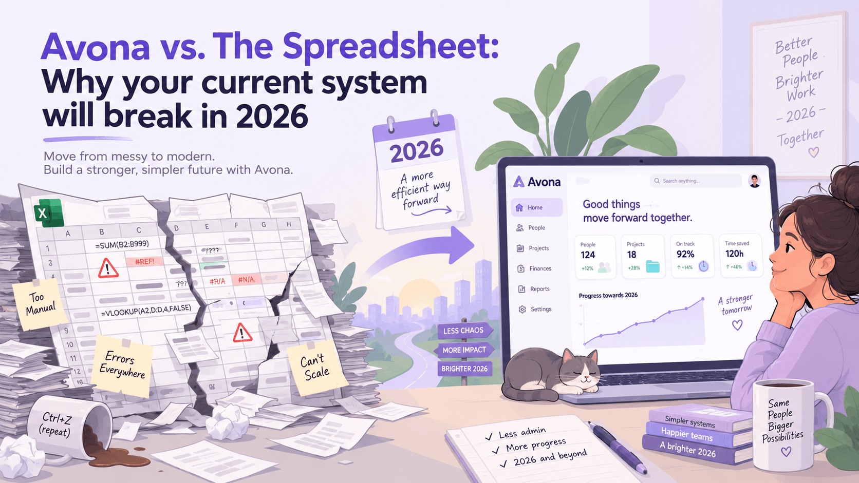 Illustration accompanying “Avona vs. the spreadsheet: is your current system ready for MTD in 2026?”