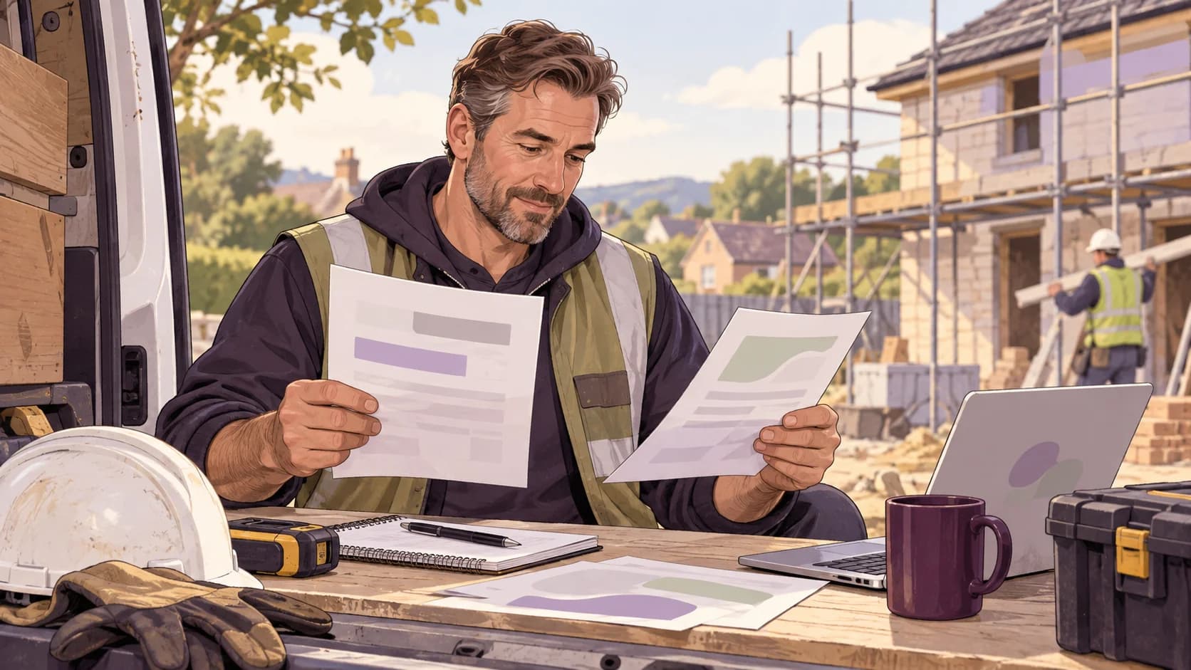 Editorial illustration: Construction Industry Scheme (CIS) under MTD: how deductions work