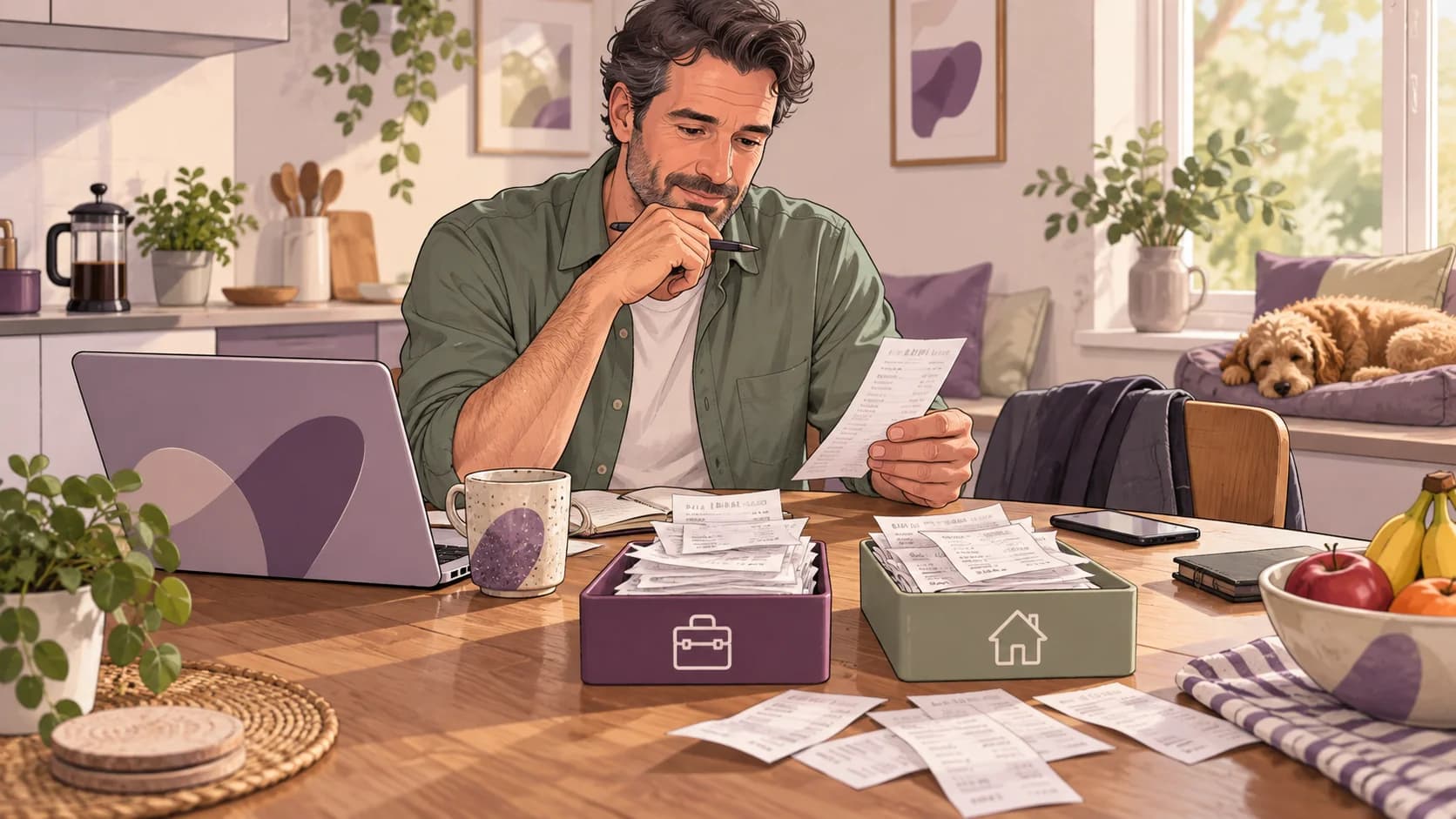 Editorial illustration: Mixing personal and business money: how to keep reliable tax records
