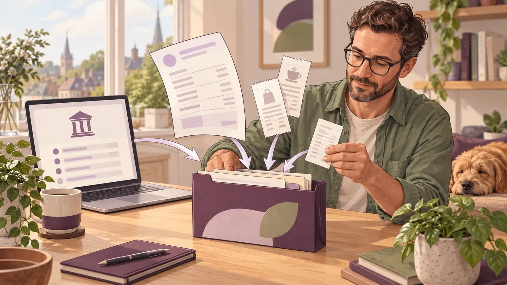 Editorial illustration: Bank feeds, PDF statements and receipt scans: choosing an import method