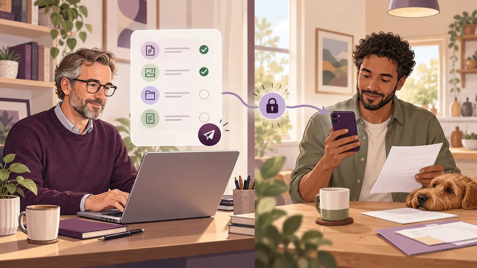 Editorial illustration: Reducing client document chasing with clear requests and secure links