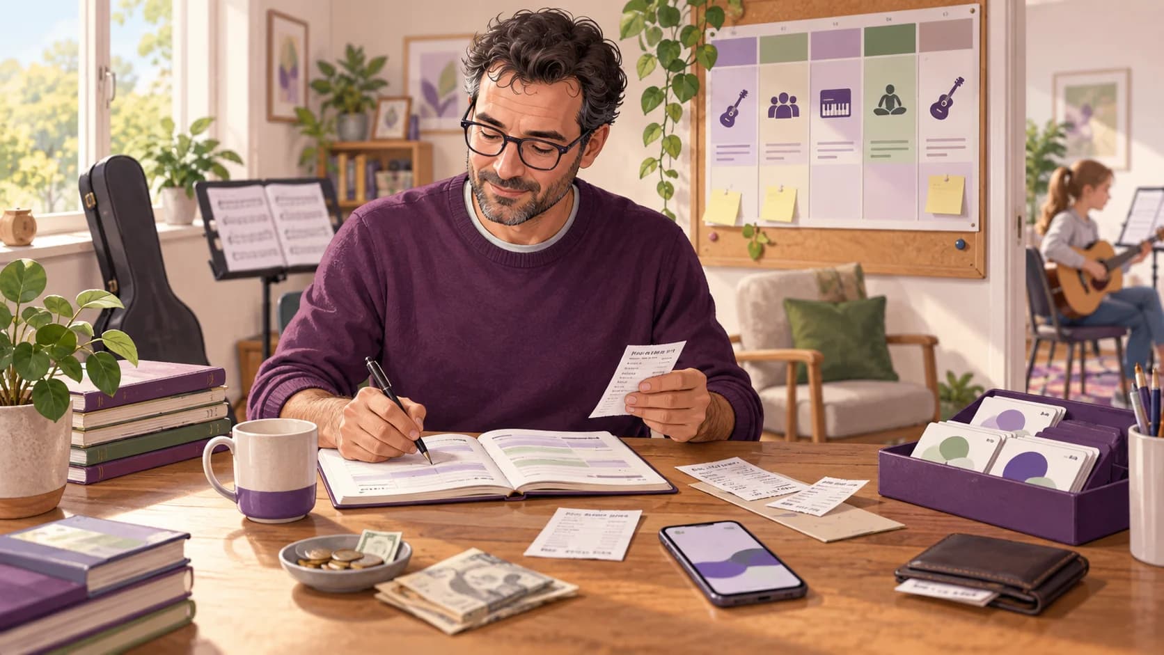 Editorial illustration: Private tutors and instructors: tracking small lesson payments