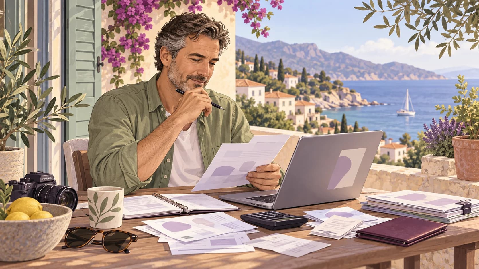 Editorial illustration: Foreign rental property: keeping currency records and overseas tax evidence