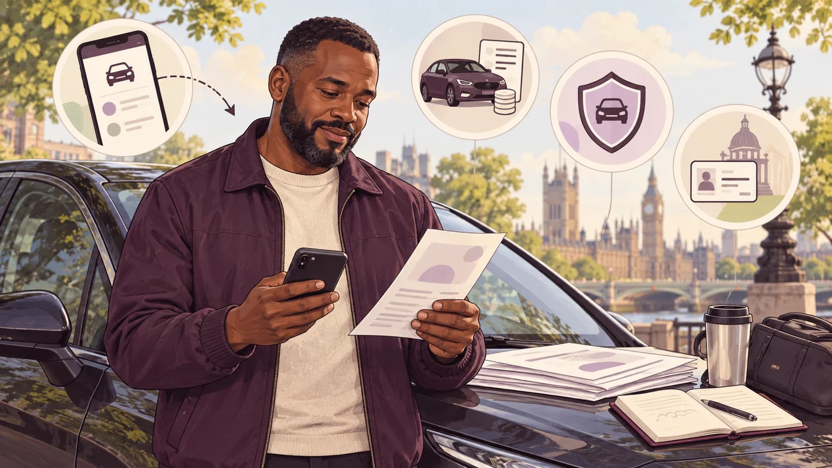 Editorial illustration: Private-hire drivers: vehicle finance, insurance and licensing costs