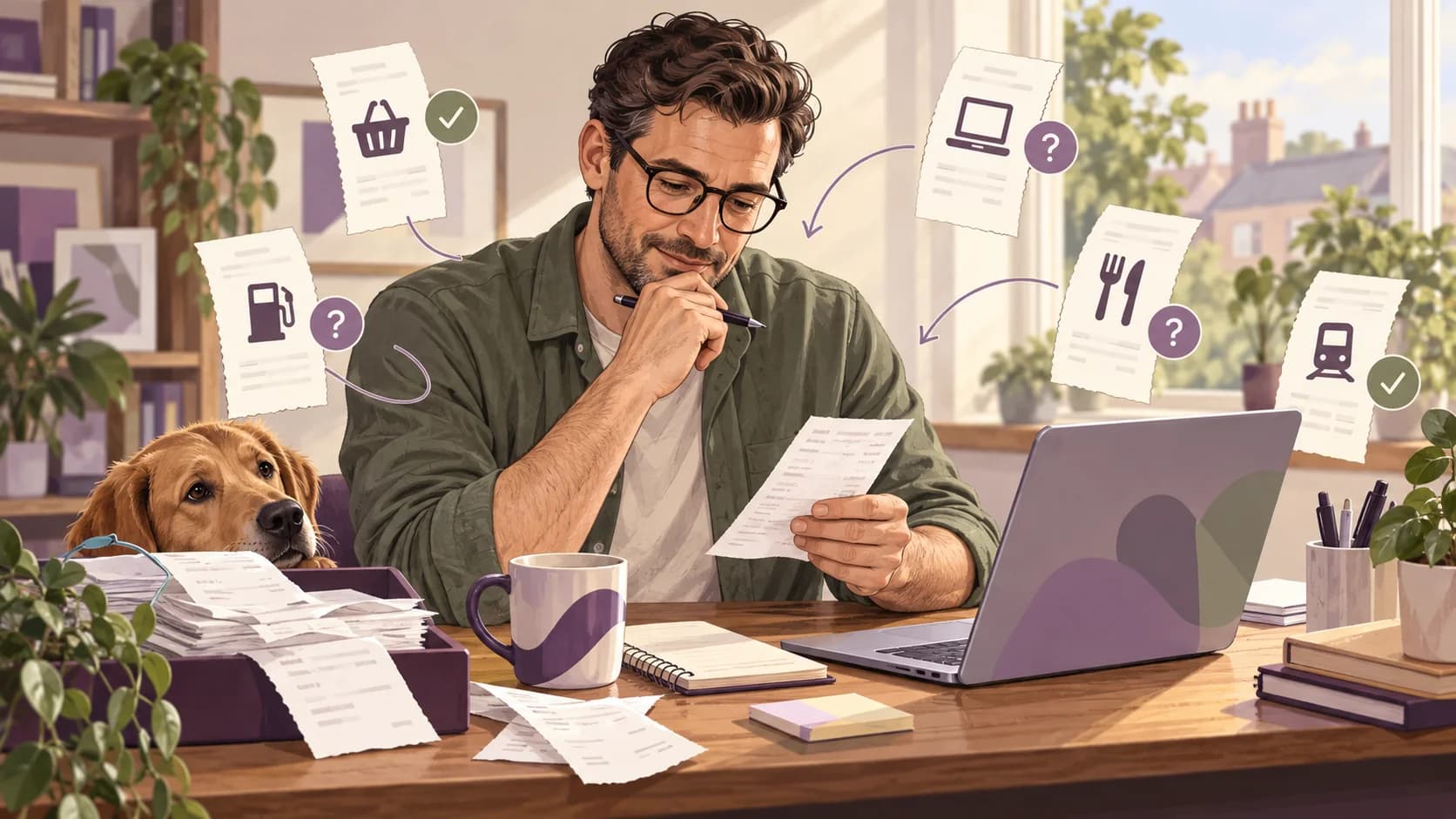 Editorial illustration: Five expense and income categories to check before an MTD update