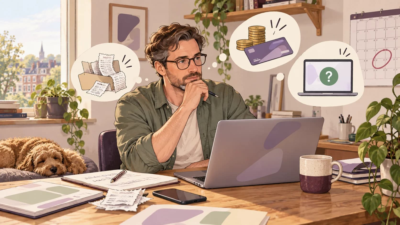 Editorial illustration: Last-minute MTD questions: missing receipts, tax payments and submission status