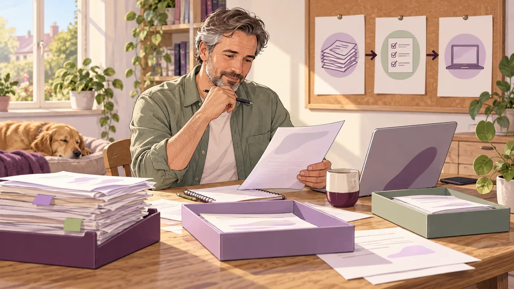 Editorial illustration: Missed the first MTD update? A practical route back to complete records