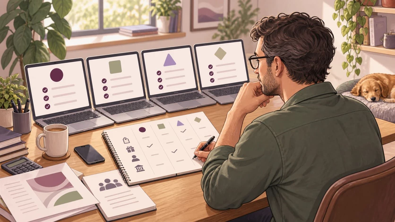 Editorial illustration: Avona, Xero, FreeAgent and Sage: comparing the annual software cost