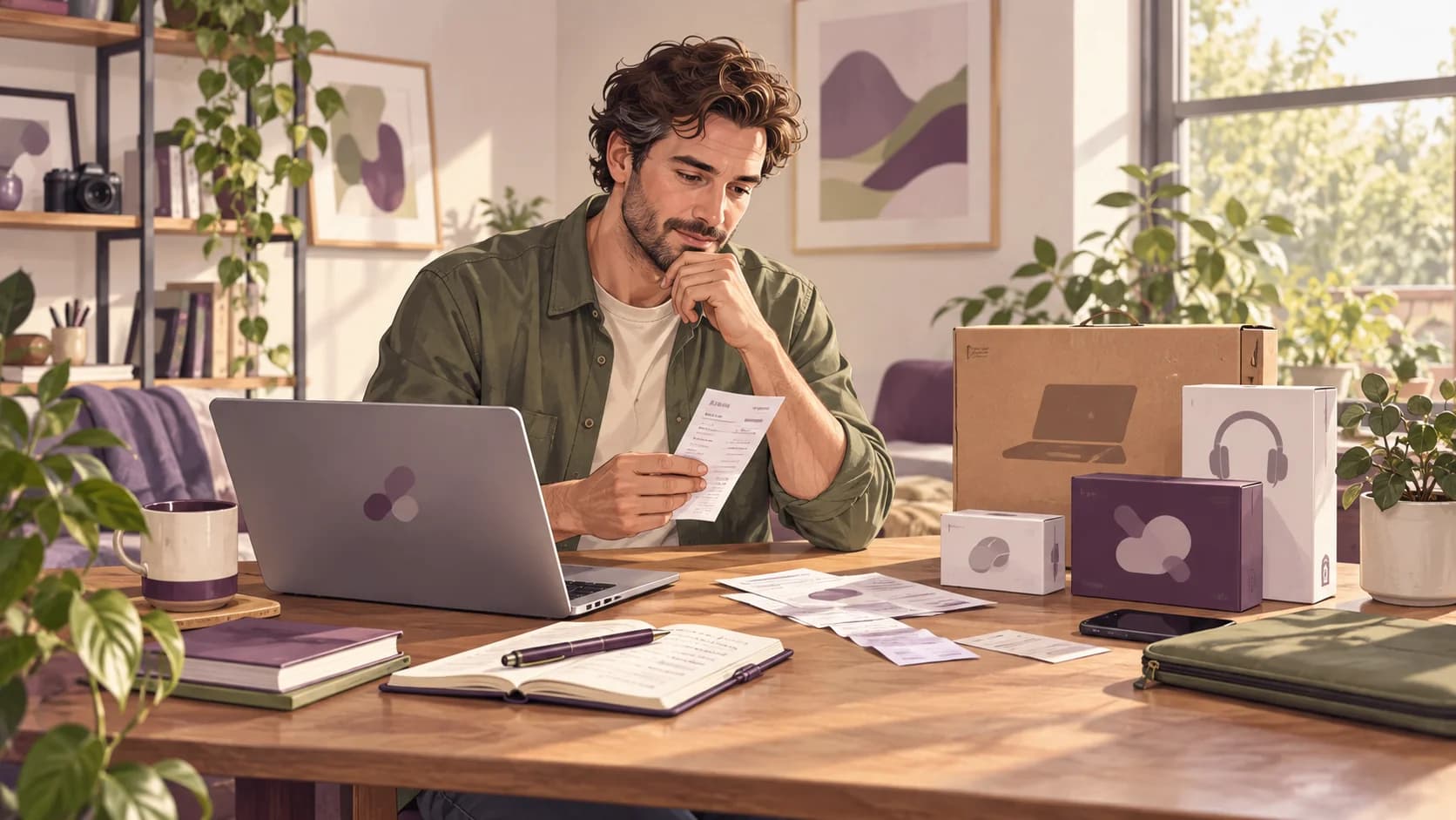 Editorial illustration: Claiming business software subscriptions and computer equipment